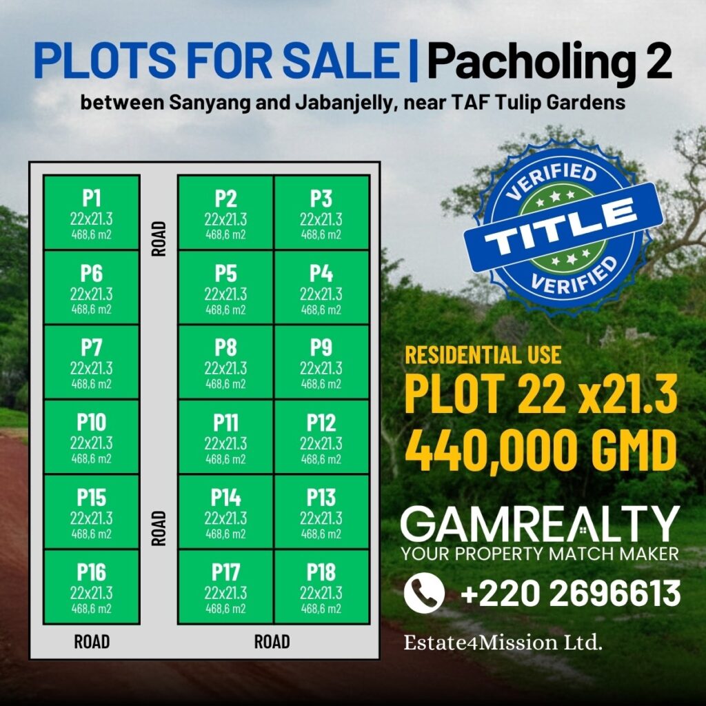 Gamrealty land for sale in Pacholing Gambia
